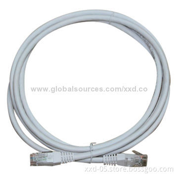 White Color New PVC RJ45 UTP Cat5e Round Cable, 24AWG Strain Copper Network Patch Cord